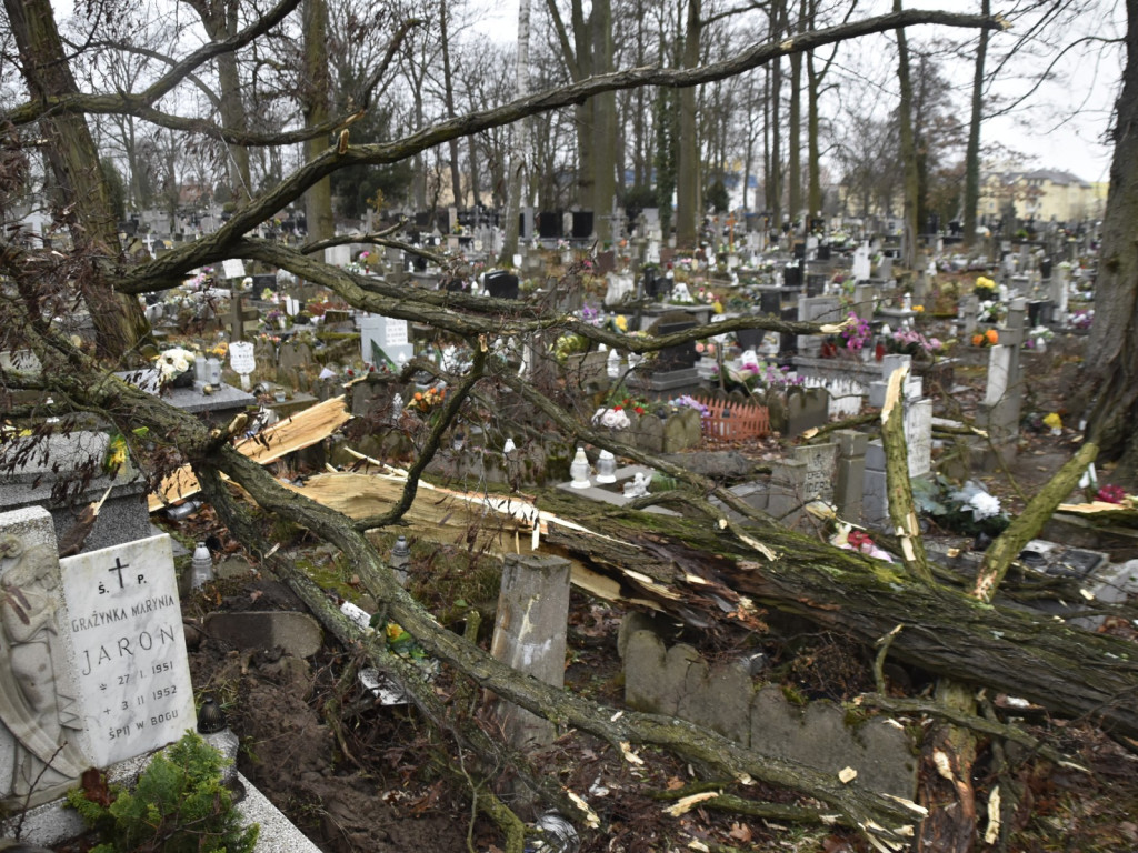 Nad cmentarzem przeszedł prawdziwy tajfun