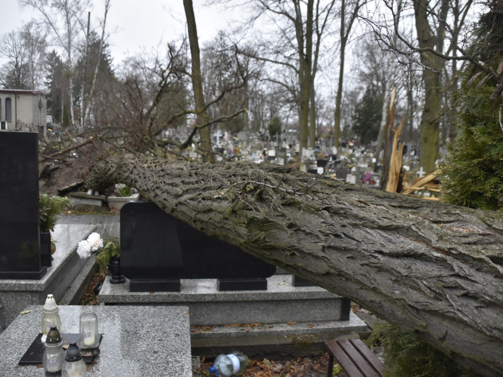 Nad cmentarzem przeszedł prawdziwy tajfun