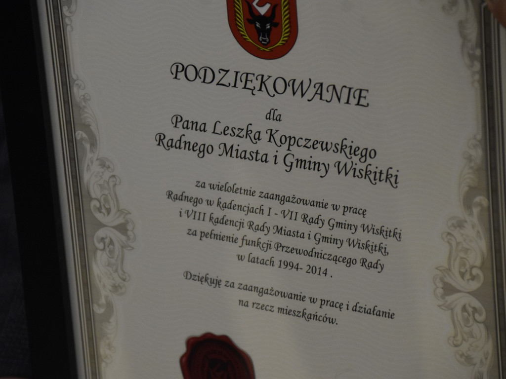 Pożegnanie z radnymi VIII kadencji w Wiskitkach