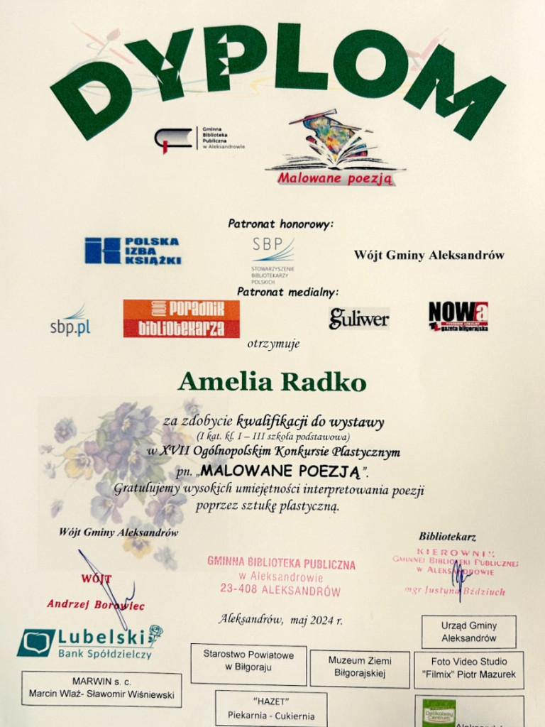 Przepięknie zilustrowały wiersze....