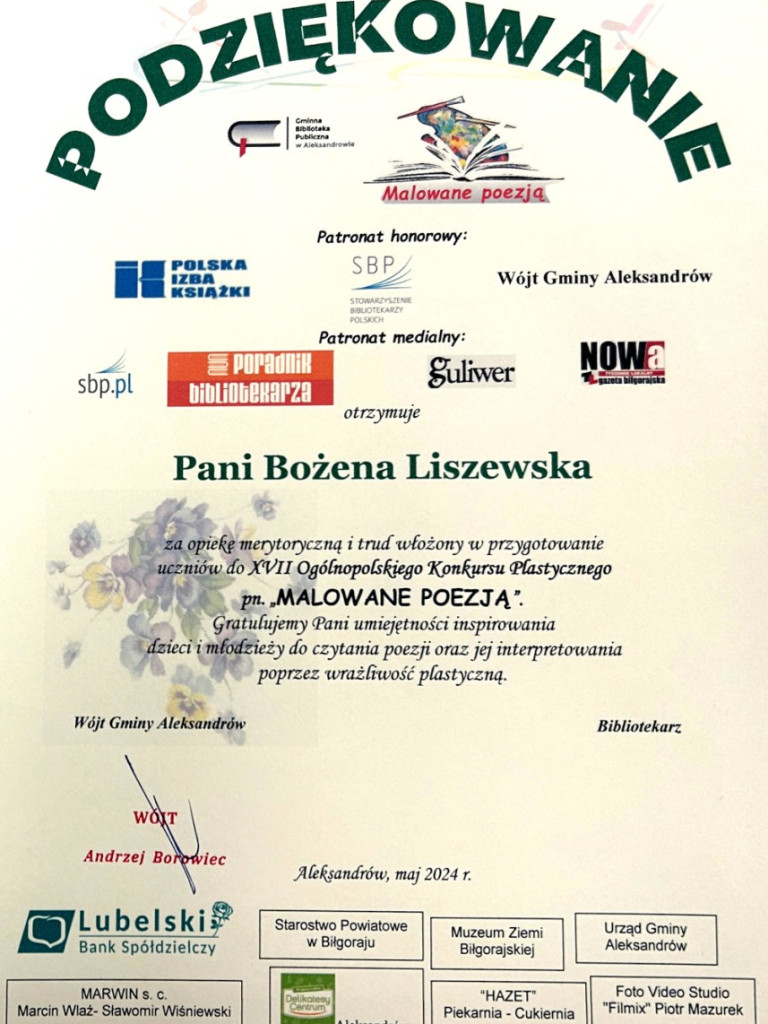 Przepięknie zilustrowały wiersze....