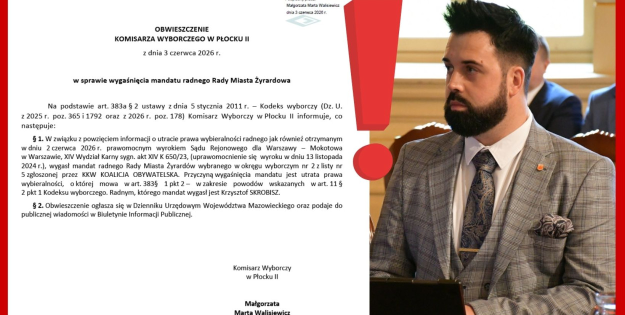 Krzysztof Skrobisz stracił mandat radnego