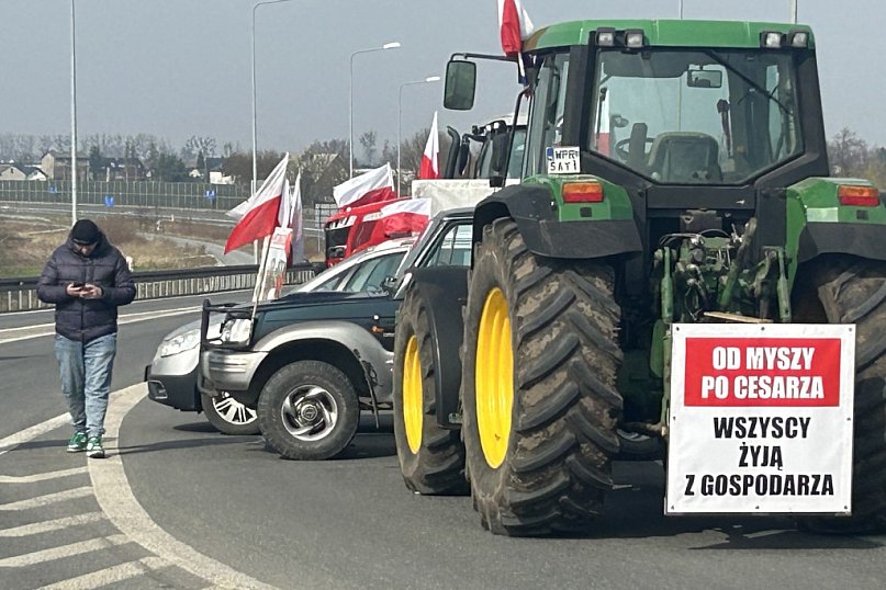 Rolnicy powrócili na rondo w Wiskitkach