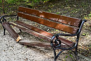 Połamane ławki w Parku Dittricha-45120