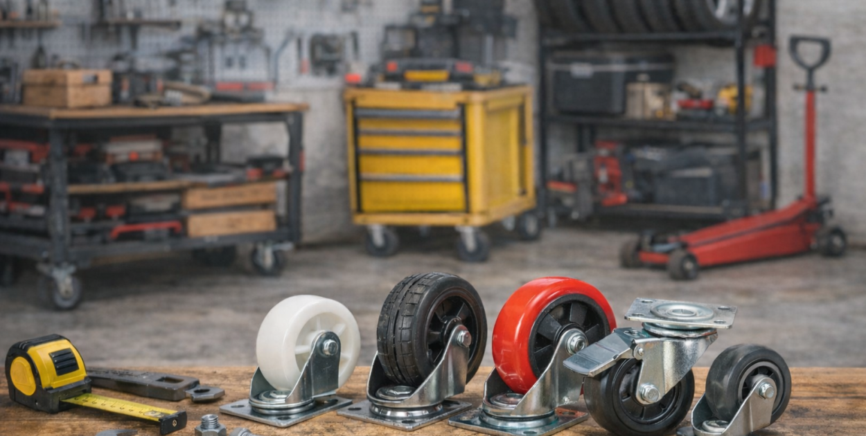 Jak wybrać koła do wózków warsztatowych w przydomowym garażu?
